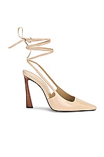 Saint Laurent Tom Lace Up Pump in Trench, view 1, click to view large image.