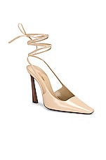 Saint Laurent Tom Lace Up Pump in Trench, view 2, click to view large image.