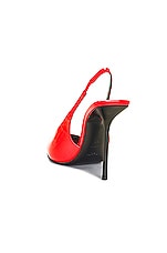 Saint Laurent Paloma Slingback Pump in Highlighter Coral, view 3, click to view large image.