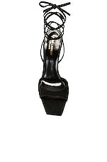 Saint Laurent Vitti Wrap Around Sandal in Nero & Hope Green, view 4, click to view large image.
