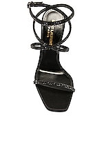 Saint Laurent Opyum Crystal Sandal in Nero & Jet, view 4, click to view large image.