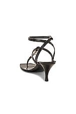 Saint Laurent Cassandra Sandal in Nero, view 3, click to view large image.
