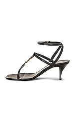Saint Laurent Cassandra Sandal in Nero, view 5, click to view large image.