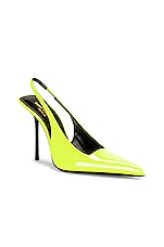Saint Laurent Paloma Slingback Pump in Highlighter Yellow, view 2, click to view large image.