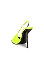 Saint Laurent Paloma Slingback Pump in Highlighter Yellow, view 3, click to view large image.