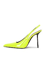 Saint Laurent Paloma Slingback Pump in Highlighter Yellow, view 5, click to view large image.