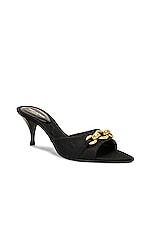 Saint Laurent Buckle Mule Sandal in Nero, view 2, click to view large image.