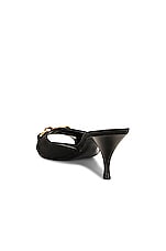 Saint Laurent Buckle Mule Sandal in Nero, view 3, click to view large image.