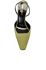 Saint Laurent Tom Slingback Pump in Lime Nero & Pery Lill, view 4, click to view large image.