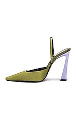 Saint Laurent Tom Slingback Pump in Lime Nero & Pery Lill, view 5, click to view large image.