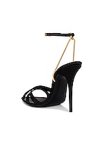 Saint Laurent Ankle Strap Sandal in Nero, view 3, click to view large image.