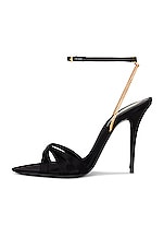 Saint Laurent Ankle Strap Sandal in Nero, view 5, click to view large image.