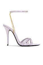 Saint Laurent Ankle Strap Sandal in Poly Grey, view 1, click to view large image.