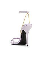 Saint Laurent Ankle Strap Sandal in Poly Grey, view 3, click to view large image.