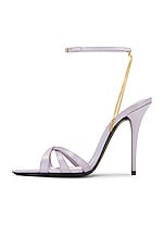 Saint Laurent Ankle Strap Sandal in Poly Grey, view 5, click to view large image.