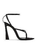 Saint Laurent Gippy Thong Sandal in Nero, view 1, click to view large image.