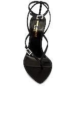 Saint Laurent Gippy Thong Sandal in Nero, view 4, click to view large image.