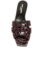 Saint Laurent Tribute Sandal in Barolo, view 4, click to view large image.