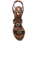 Saint Laurent Jota Clog Sandal in Toffee, view 4, click to view large image.