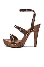 Saint Laurent Jota Clog Sandal in Toffee, view 5, click to view large image.