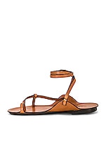 Saint Laurent Ankle Strap Flat Sandal in Cuoio, view 5, click to view large image.