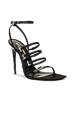 Saint Laurent Jerry Sandal in Nero, view 2, click to view large image.