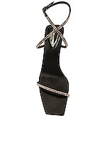 Saint Laurent Nuit Sandal in Nero & Greige, view 4, click to view large image.