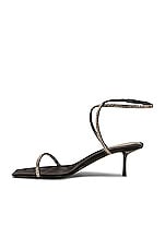 Saint Laurent Nuit Sandal in Nero & Greige, view 5, click to view large image.