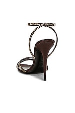 Saint Laurent Crystal Ankle Strap Sandal in Brown, view 3, click to view large image.