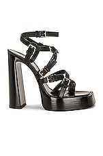 Saint Laurent Strappy Sandal in Nero, view 1, click to view large image.