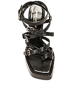 Saint Laurent Strappy Sandal in Nero, view 4, click to view large image.