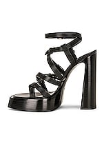 Saint Laurent Strappy Sandal in Nero, view 5, click to view large image.