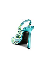 Saint Laurent Strappy Sandal in Cerulean & Giallo Fluo, view 3, click to view large image.