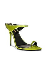 Saint Laurent Dive Sandal in Pea Green, view 2, click to view large image.