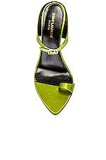 Saint Laurent Dive Sandal in Pea Green, view 4, click to view large image.