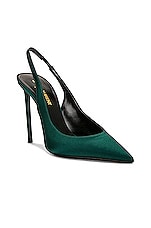 Saint Laurent Zoe Slingback Pump in Dorian Green, view 2, click to view large image.