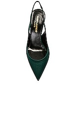 Saint Laurent Zoe Slingback Pump in Dorian Green, view 4, click to view large image.