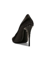 Saint Laurent Alix Pump in Nero & Silver, view 3, click to view large image.