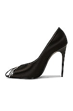 Saint Laurent Alix Pump in Nero & Silver, view 5, click to view large image.