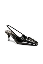 Saint Laurent 24 Slingback Pump in Nero, view 2, click to view large image.