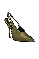 Saint Laurent Yasmeen Pump in Outcry Green, view 2, click to view large image.