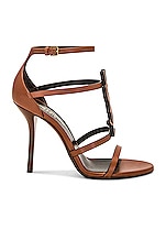 Saint Laurent Cassandra Heels in New Papaya, view 1, click to view large image.