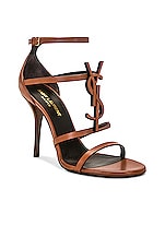 Saint Laurent Cassandra Heels in New Papaya, view 2, click to view large image.