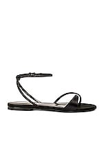 Saint Laurent Dive Flat Sandal in Navy & Nero, view 1, click to view large image.
