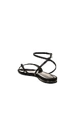 Saint Laurent Dive Flat Sandal in Navy & Nero, view 3, click to view large image.