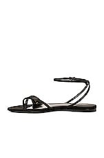 Saint Laurent Dive Flat Sandal in Navy & Nero, view 5, click to view large image.