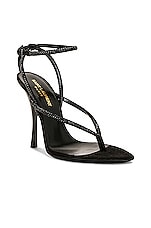 Saint Laurent Nadja Sandal in Nero & Jet, view 2, click to view large image.