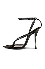 Saint Laurent Nadja Sandal in Nero & Jet, view 5, click to view large image.