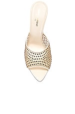 Saint Laurent Blonde Mule Sandal in Nude & Crystal, view 4, click to view large image.