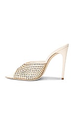 Saint Laurent Blonde Mule Sandal in Nude & Crystal, view 5, click to view large image.